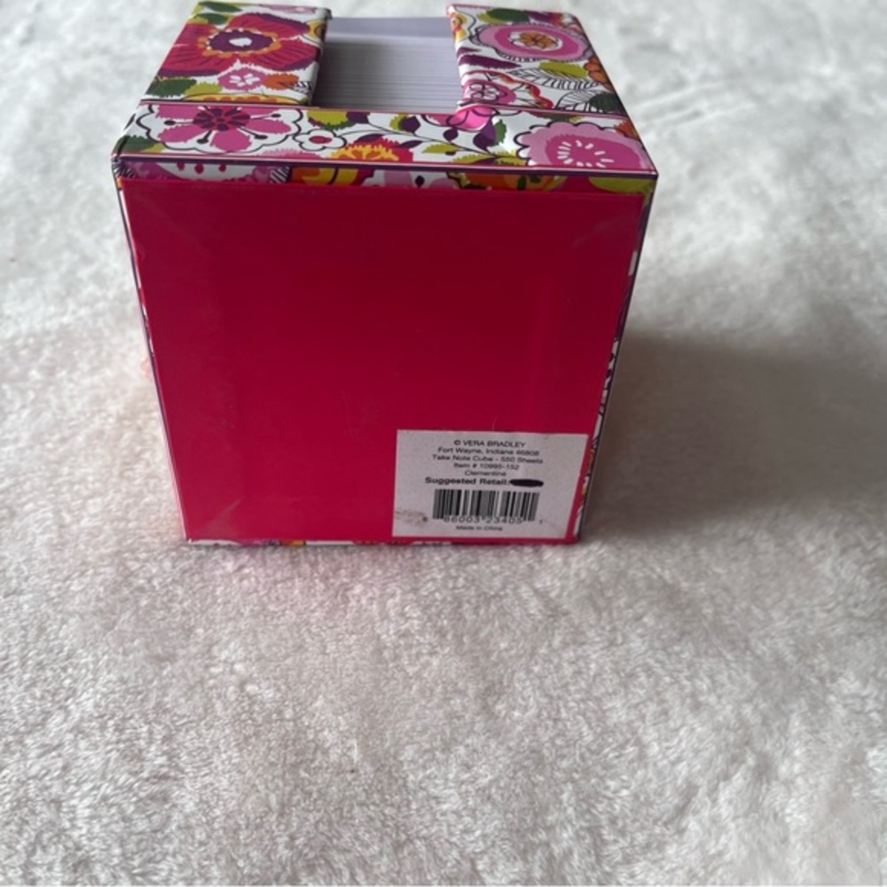 Vera Bradley Pink Floral Vintage Clementine Note‎ Cube with Blank Sheets - Picture 7 of 7